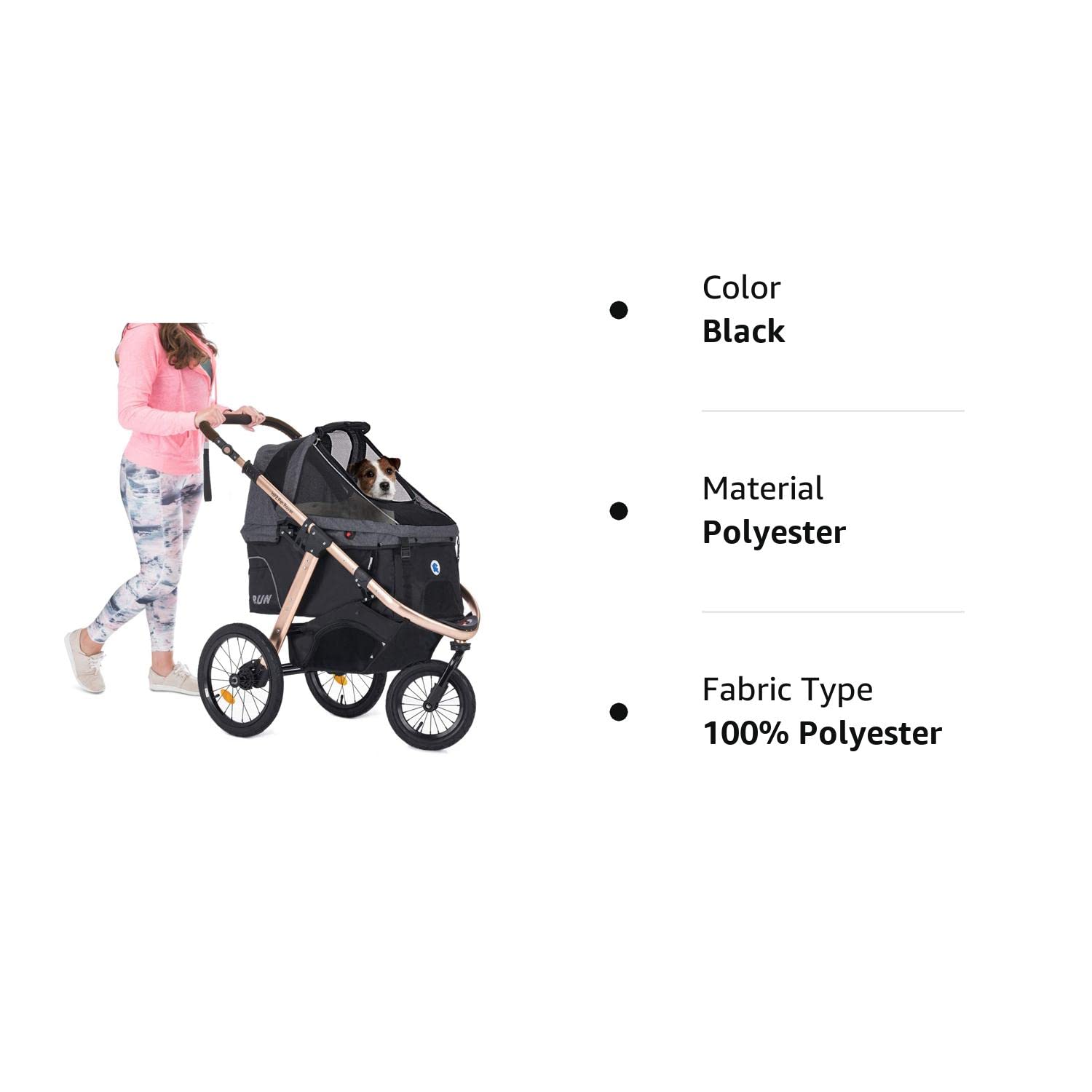 Jogging Sports Stroller with Comfort Rubber Wheels/Zipper-Less Entry/1-Hand Quick Fold/Aluminum Frame for Small/Medium Dogs, Cats and Pets (Green Camo)